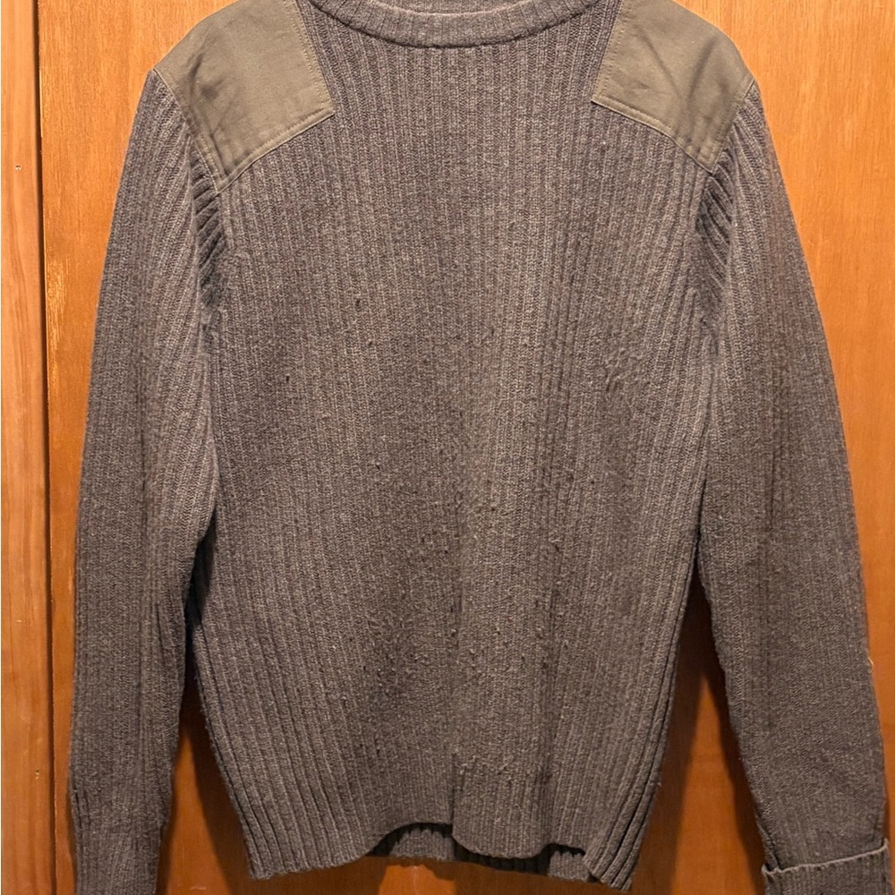 Men's Brown Sweater with Shoulder Accents